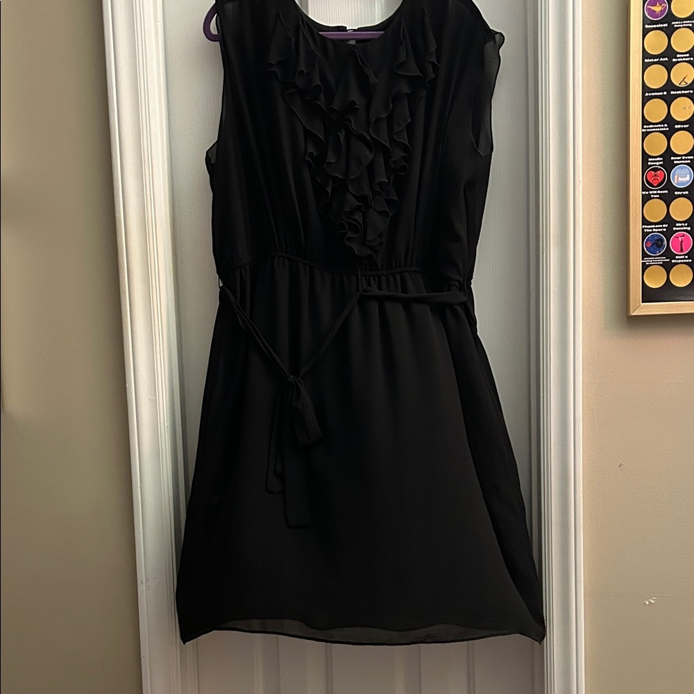 Emma & Michele Black Dress with Ruffle Accents